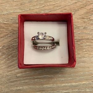 Sterling Silver S925 Wedding Ring Set